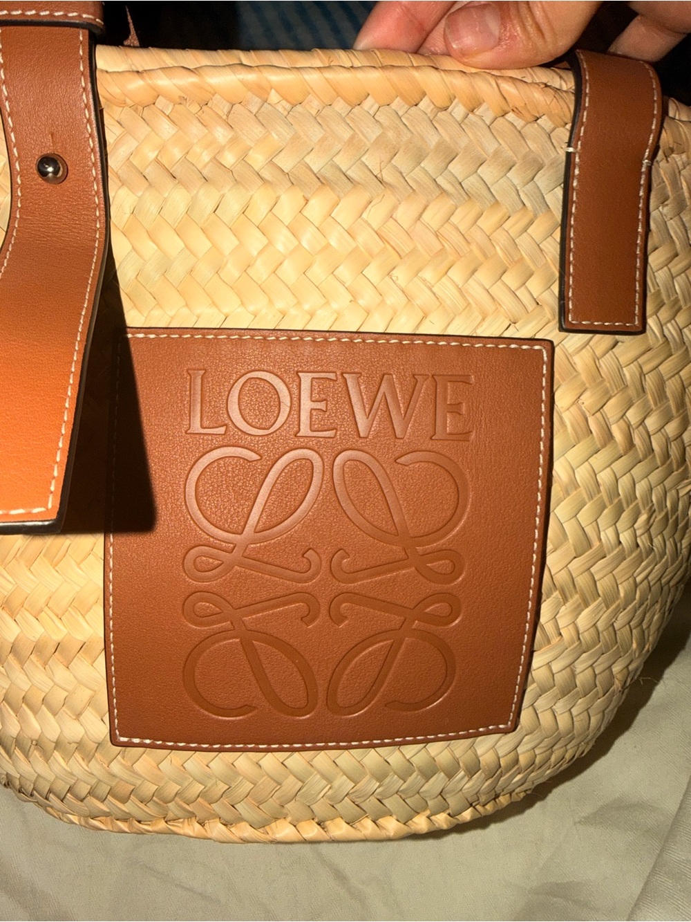 Loewe Raffia Large basket Tote bag Natural Tan - Picture 4 of 4